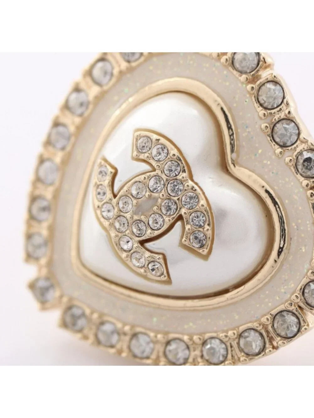 Chanel Earrings CC Logo Heart